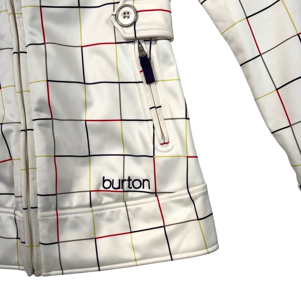 Burton Women's XS Dryride Ski Snowboard Jacket Cream Grid Y2K - Picture 3 of 13